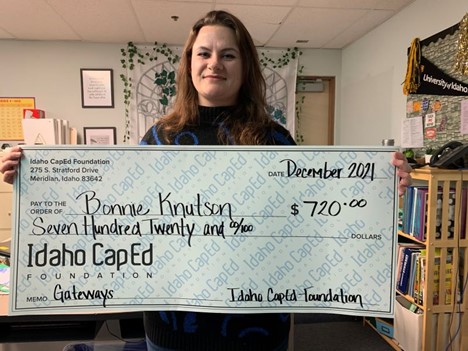 Bonnie Knutson - December 2021 Idaho CapEd Foundation Teacher Grant Winner