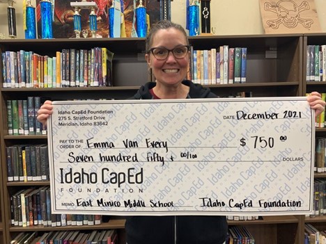 Emma Van Every - December 2021 Idaho CapEd Foundation Teacher Grant Winner