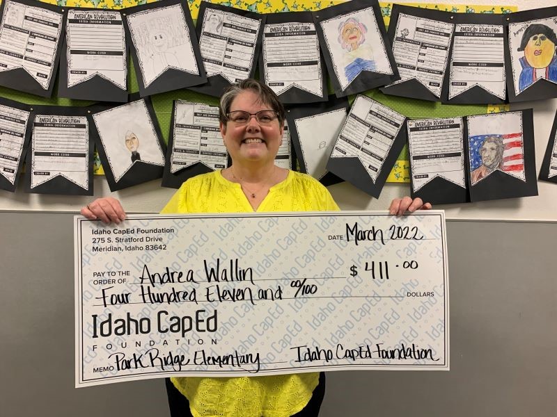 Andrea Wallin - March 2022 Idaho CapEd Foundation Teacher Grant Winner