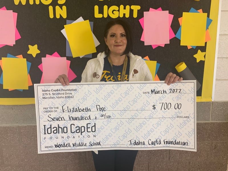 Elizabeth Pope - March 2022 Idaho CapEd Foundation Teacher Grant Winner