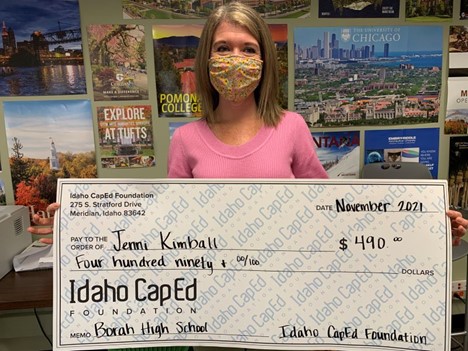 Jenni Kimball - November 2021 Idaho CapEd Foundation Teacher Grant Winner