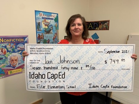 Jan Johnson - September 2021 Idaho CapEd Foundation Teacher Grant Winner