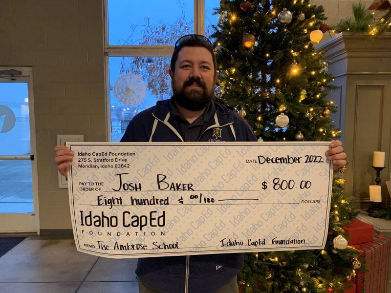 Josh Baker - December 2022 Idaho CapEd Foundation Teacher Grant Winner
