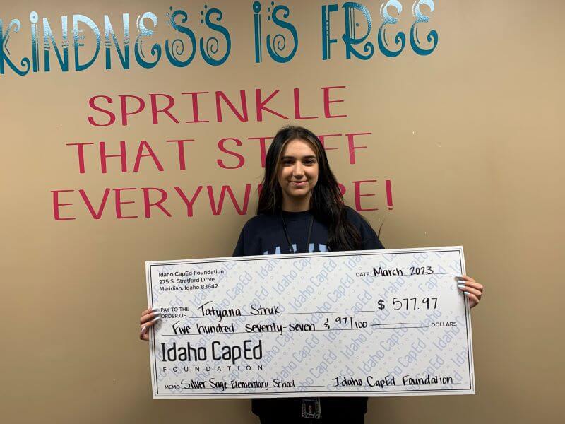 Tatyana Struk - March 2023 Idaho CapEd Foundation Teacher Grant Winner