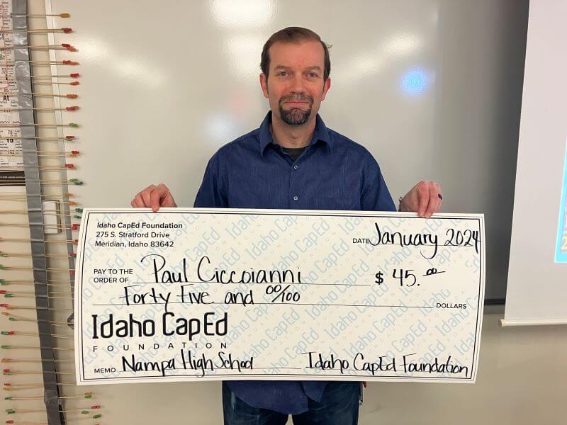 Paul Ciccoianni - January 2024 Idaho CapEd Foundation Teacher Grant Winner
