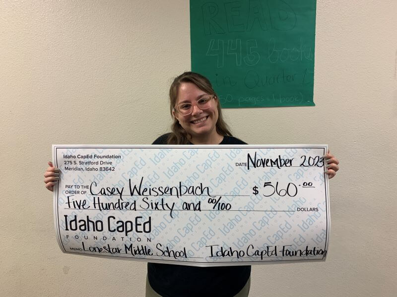 Casey Weissenbach - November 2023 Idaho CapEd Foundation Teacher Grant Winner