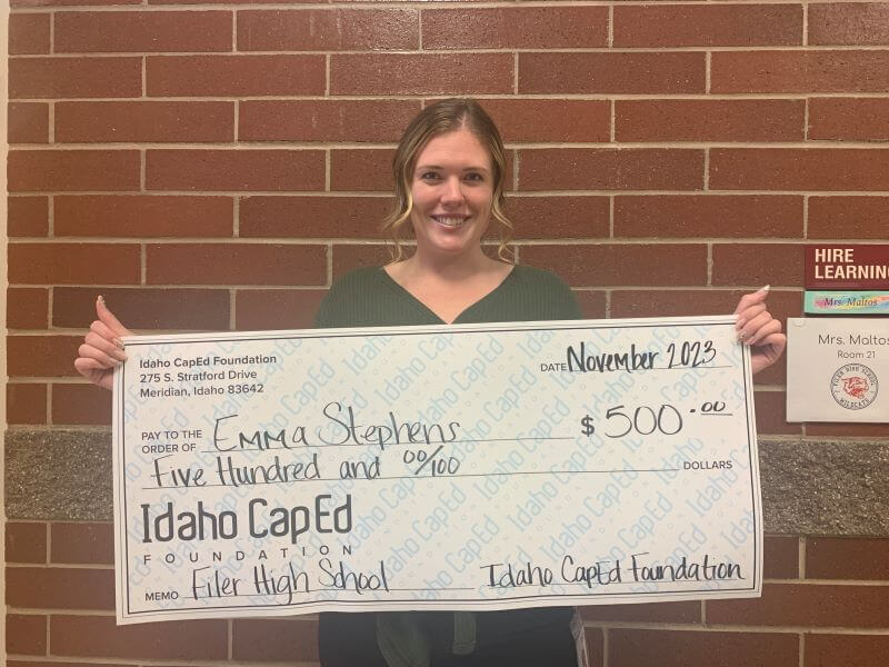 Emma Stephens - November 2023 Idaho CapEd Foundation Teacher Grant Winner