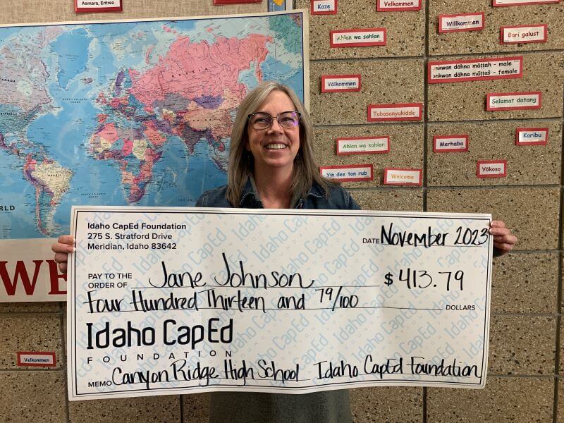 Jane Johnson - November 2023 Idaho CapEd Foundation Teacher Grant Winner