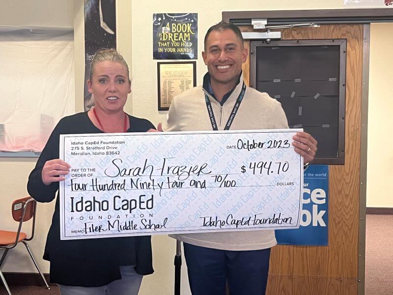 Sara Frazier - October 2023 Idaho CapEd Foundation Teacher Grant Winner