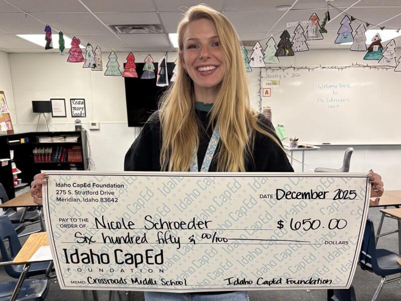 Nichole Schroeder - December 2025 Idaho CapEd Foundation Teacher Grant Winner