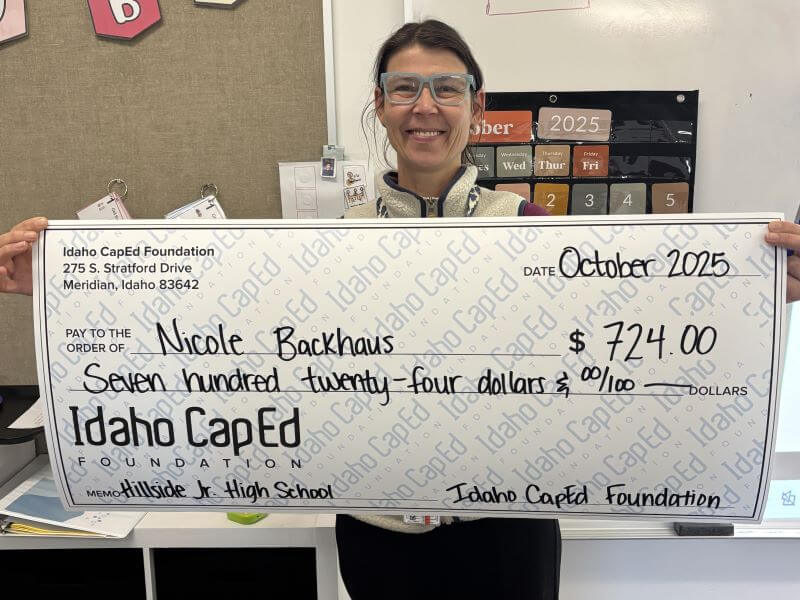 Nicole Backhaus - October 2025 Idaho CapEd Foundation Teacher Grant Winner