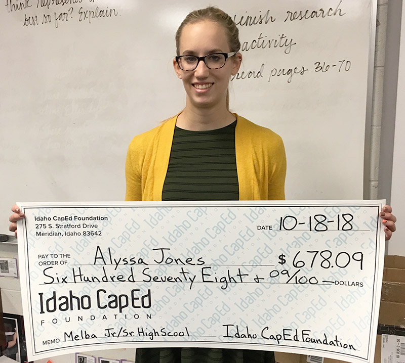 Alyssa Jones - Idaho CapEd Foundation Teacher Grant Winner