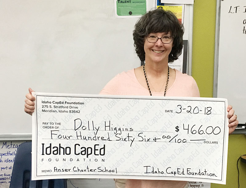 Dolly Higgins - Idaho CapEd Foundation Teacher Grant Winner