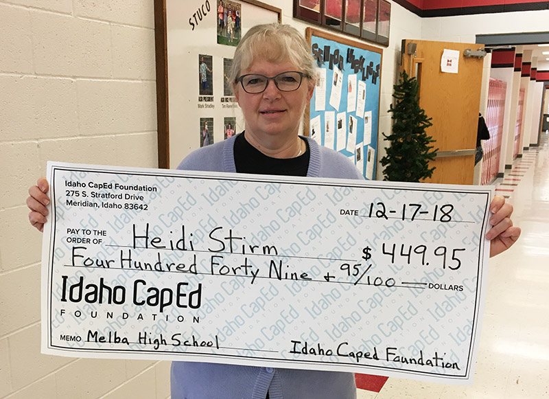 Heidi Stirm - Idaho CapEd Foundation Teacher Grant Winner